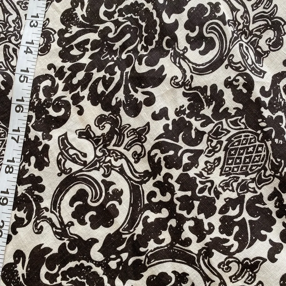 Grace Elements Floral Paisley Linen Skirt Brown & white sz 6